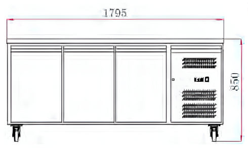 FED-X S/S Three Door Bench Freezer - XUB7F18S3V